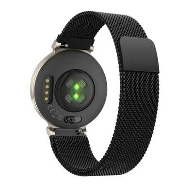 By Qubix - Milanese bandje - Zwart - Compatible met Garmin Lily 2 - Compatible Garmin bandje