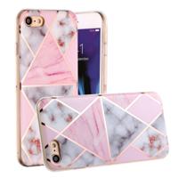 For iPhone 8 & 7 Hot Stamping Geometric Marble IMD Craft TPU Protective Case(Rhombus) - thumbnail
