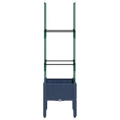 VidaXL Plantenbak met latwerk 40x40x142,5 cm polypropeen blauwgrijs VidaXL Plantenbak met latwerk 40x40x142,5 cm polypropeen blauwgrijs