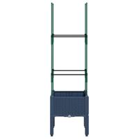 VidaXL Plantenbak met latwerk 40x40x142,5 cm polypropeen blauwgrijs - thumbnail