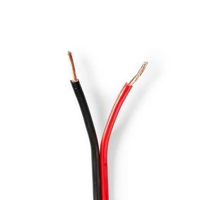 Speaker-Kabel | 2x 1,50 mm2 | 100 m | Op Rol | Zwart/Rood