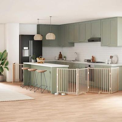 Hondenhek inklapbaar met deur 12 panelen 960 cm populierenhout