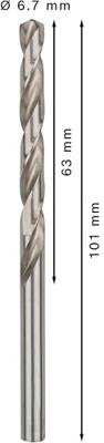 Bosch Accessoires Metaalboren HSS-G, Standard 6,7 x 63 x 101 mm 10st - 2608595336