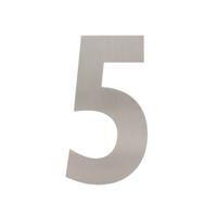 Huisnummer 5 XL hoogte 300mm rvs geborsteld - thumbnail