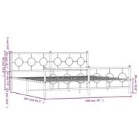 Bedframe met hoofd- en voeteneinde metaal wit 193x203 cm - thumbnail