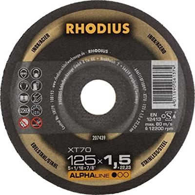 Rhodius 207439 Doorslijpschijf recht 125 mm 1 stuk(s) RVS, Staal
