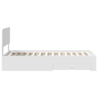 Bedframe met hoofdeinde met lade Wit 75 x 190 cm Bewerkt hout - thumbnail