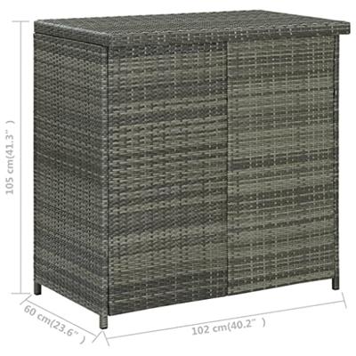 3-delige Barset poly rattan grijs 3-delige Barset poly rattan grijs