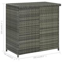 3-delige Barset poly rattan grijs - thumbnail