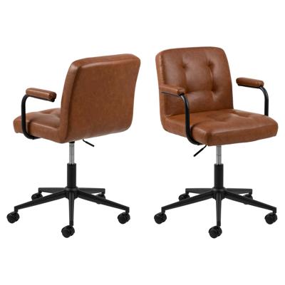 Bendt Bureaustoel 'Lennix' met armleuning, PU, kleur Bruin Bendt Bureaustoel 'Lennix' met armleuning, PU, kleur Bruin
