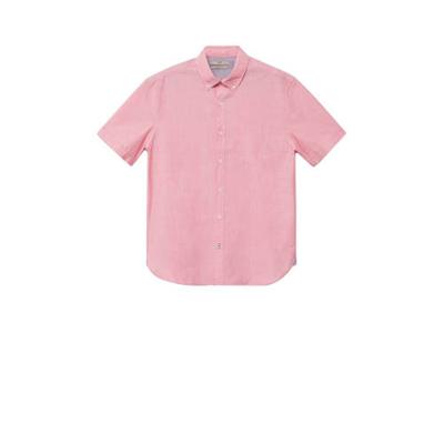 Mango Man regular fit overhemd roze