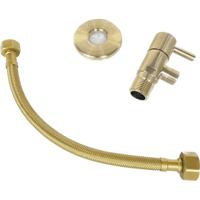 Hoekstopkraan BWS Brondby met Flexslang Geborsteld Goud - thumbnail