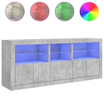 Dressoir met LED-verlichting 162x37x67 cm betongrijs