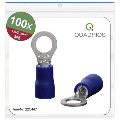Quadrios 22C447 Ringkabelschoen Dwarsdoorsnede (max.): 2.5 mm² Schachtdiameter: 5.3 mm Deels geïsoleerd Blauw 1 set(s) Quadrios 22C447 Ringkabelschoen Dwarsdoorsnede (max.): 2.5 mm² Schachtdiameter: 5.3 mm Deels geïsoleerd Blauw 1 set(s)