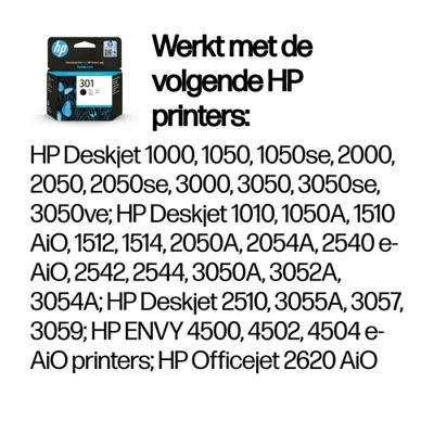 Originele inkt cartridge HP 301 Zwart Originele inkt cartridge HP 301 Zwart