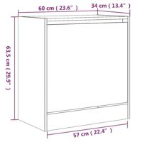 VidaXL Schoenenkast 60x34x63,5 cm bewerkt hout betongrijs - thumbnail