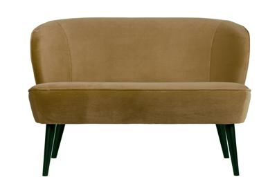 WOOOD Bankje 'Sara' Velvet, kleur Army