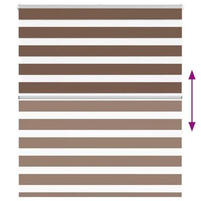 VidaXL Zebra rolgordijn 120x150 cm stofbreedte 115,9cm polyester bruin