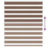 VidaXL Zebra rolgordijn 120x150 cm stofbreedte 115,9cm polyester bruin - thumbnail
