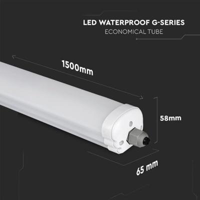 LED TL armatuur 120cm - 48W 5760lm (120lm/W) - IP65 - 6500K daglicht wit - Koppelbaar - Vervangt 200 Watt - thumbnail