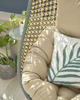 Kave Home Hangstoel met standaard 'Cira' kleur Groen/Beige - thumbnail