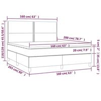 Boxspring met matras fluweel donkergrijs 160x200 cm - thumbnail
