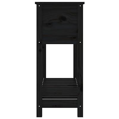 VidaXL Plantenbak met schap 111,5x34,5x81 cm massief grenenhout zwart VidaXL Plantenbak met schap 111,5x34,5x81 cm massief grenenhout zwart