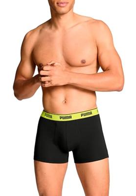 Puma Everyday Basic Boxershort Heren 3-Pack Zwart Combi - Maat XL - Kleur: ZwartGeelBlauwOranje | Soccerfanshop