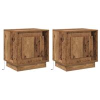 Nachtkastje met 2 pcs Oud hout 44 x 34,5 x 45 cm Bewerkt hout - thumbnail