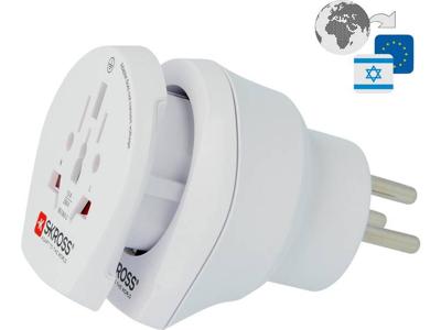 SKROSS Combo World to Israel: reisadapter voor reizen van over de hele wereld naar landen die de Israëlische of de Schuko-standaard gebruiken