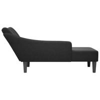 Chaise longue met rechterarmleuning stof zwart - thumbnail