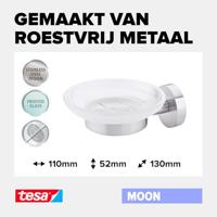 tesa MOON 40310-00000-00 Zeepschaaltje Zilver, Wit (gesatineerd) - thumbnail