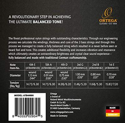 Ortega Atmosphere Balance Series ATB44NH hard tension snarenset voor klassieke gitaar