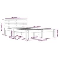 Bedframe massief hout 140x190 cm - thumbnail