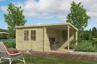 Outdoor Life Tampa Blokhut 481 x292 cm vuren blank- Lessenaarsdak- Onbehandeld vurenhout- Outdoor Life - thumbnail