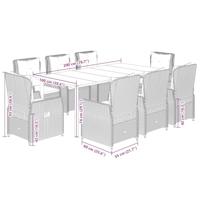 9-delige Tuinset met kussens poly rattan beige - thumbnail