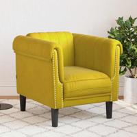Fauteuil fluweel geel - thumbnail