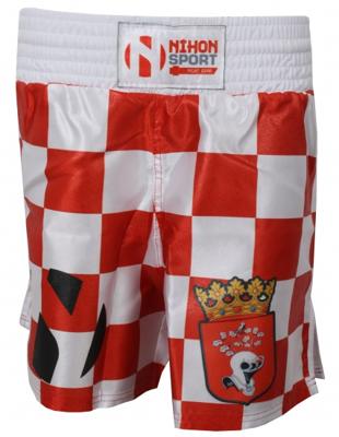 Nihon Kickboks Broek Helmond Heren Rood/wit Maat S