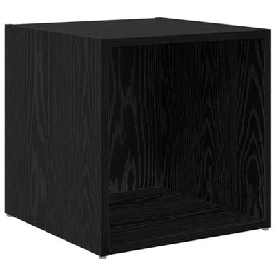 TV-kast met opslag 2 pcs Zwart 37 x 35 x 37 cm Bewerkt hout