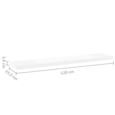 Wandschap zwevend 120x23,5x3,8 cm MDF eikenkleurig en wit - thumbnail