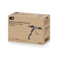 ACT Monitorarm max 32 office premium, gasveer, crossbar, 2 monitoren - thumbnail