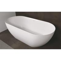 Vrijstaand Ligbad Luca Sanitair Vasca 175x80x58 cm Mineraal Marmer Glans Wit (inclusief afvoer en sifon) - thumbnail
