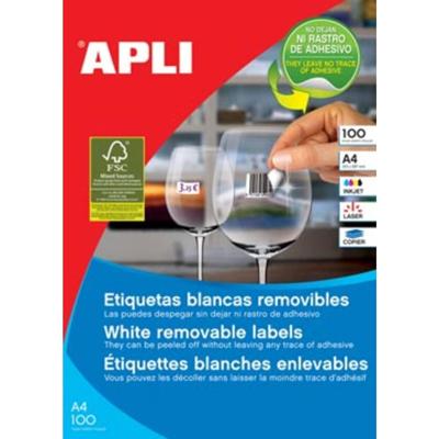 Apli afneembare witte etiketten ft 48,5 x 25,4 mm (b x h), 4.400 stuks, 44 per blad (3054) Apli afneembare witte etiketten ft 48,5 x 25,4 mm (b x h), 4.400 stuks, 44 per blad (3054)