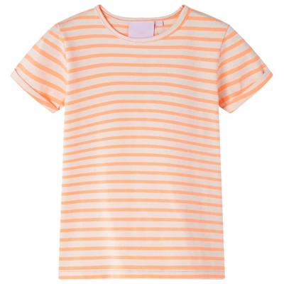 Kindershirt gestreept 92 neonoranje