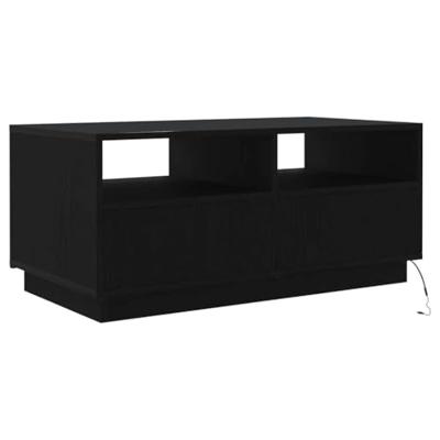 Salontafel met LED-verlichting 90x49x40 cm zwart eiken Salontafel met LED-verlichting 90x49x40 cm zwart eiken