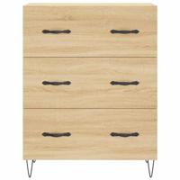 Hoge kast 69,5x34x180 cm bewerkt hout sonoma eikenkleurig - thumbnail