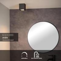Lucide AVEN - Plafondspot Badkamer - 1xGU10 - IP65 - Zwart - thumbnail
