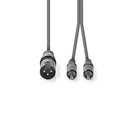 Nedis Gebalanceerde Audiokabel | XLR 3-Pins Male naar 2x RCA Male | 3 m | 1 stuks - COTH15200GY30 COTH15200GY30 Nedis Gebalanceerde Audiokabel | XLR 3-Pins Male naar 2x RCA Male | 3 m | 1 stuks - COTH15200GY30 COTH15200GY30