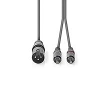Nedis Gebalanceerde Audiokabel | XLR 3-Pins Male naar 2x RCA Male | 3 m | 1 stuks - COTH15200GY30 COTH15200GY30 - thumbnail