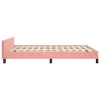 Bedframe met hoofdeinde zonder matras 140x200 cm fluweel roze - thumbnail